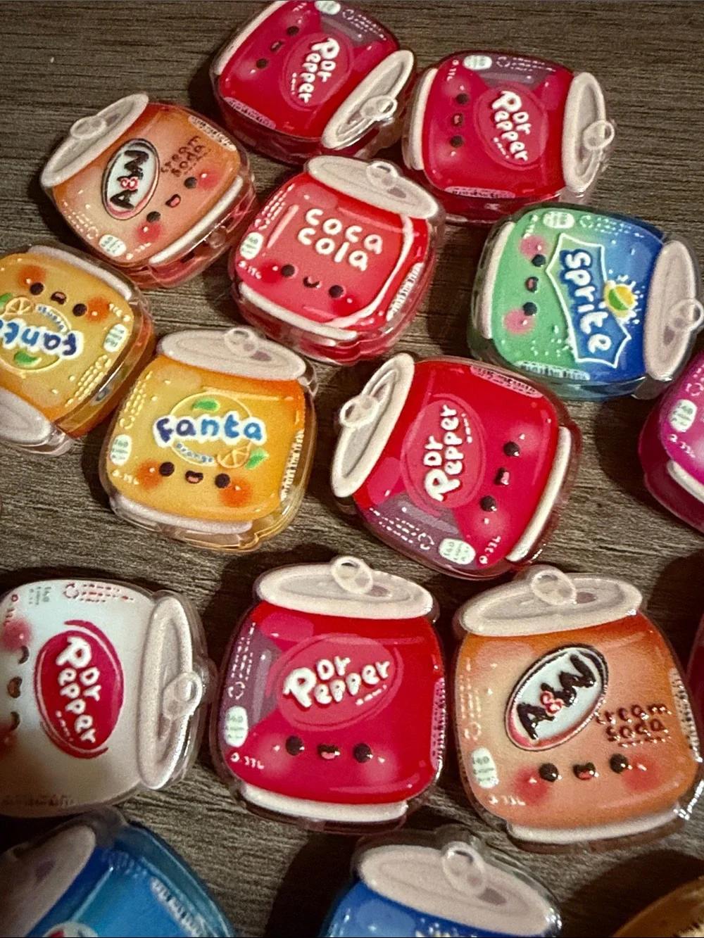 19 pieces of soda Acrylic Focals for pens!